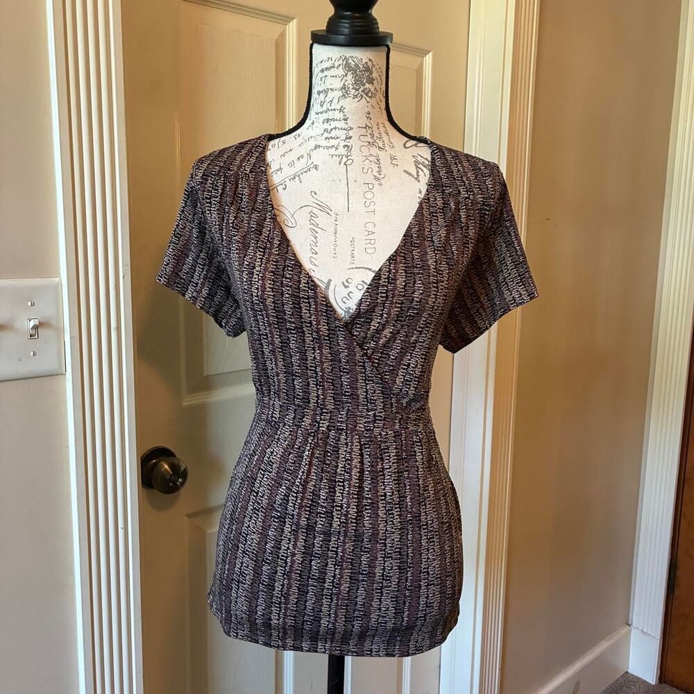 Attention Women's Brown and Black Blouse